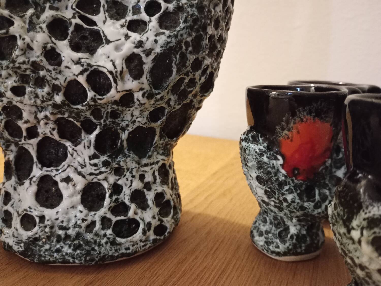 Fat lava ceramic liquor service by vallauris, france