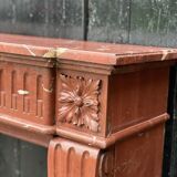 Louis XVI style fireplace in ancient red marble france around 1880