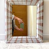 Antique wooden mirror hand-painted.