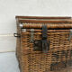 SNCF wicker trunk – vintage industrial chest from the 1940s