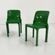 Lot de 4 chaises Selene vertes par Vico Magistretti pour Artemide, 1970