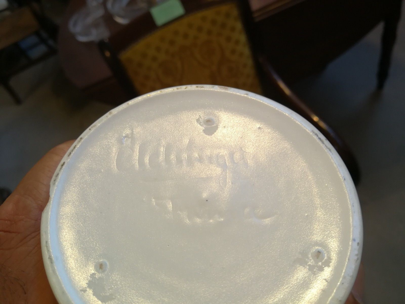 Pitcher to orangeade Elchinger white and green ceramic axis