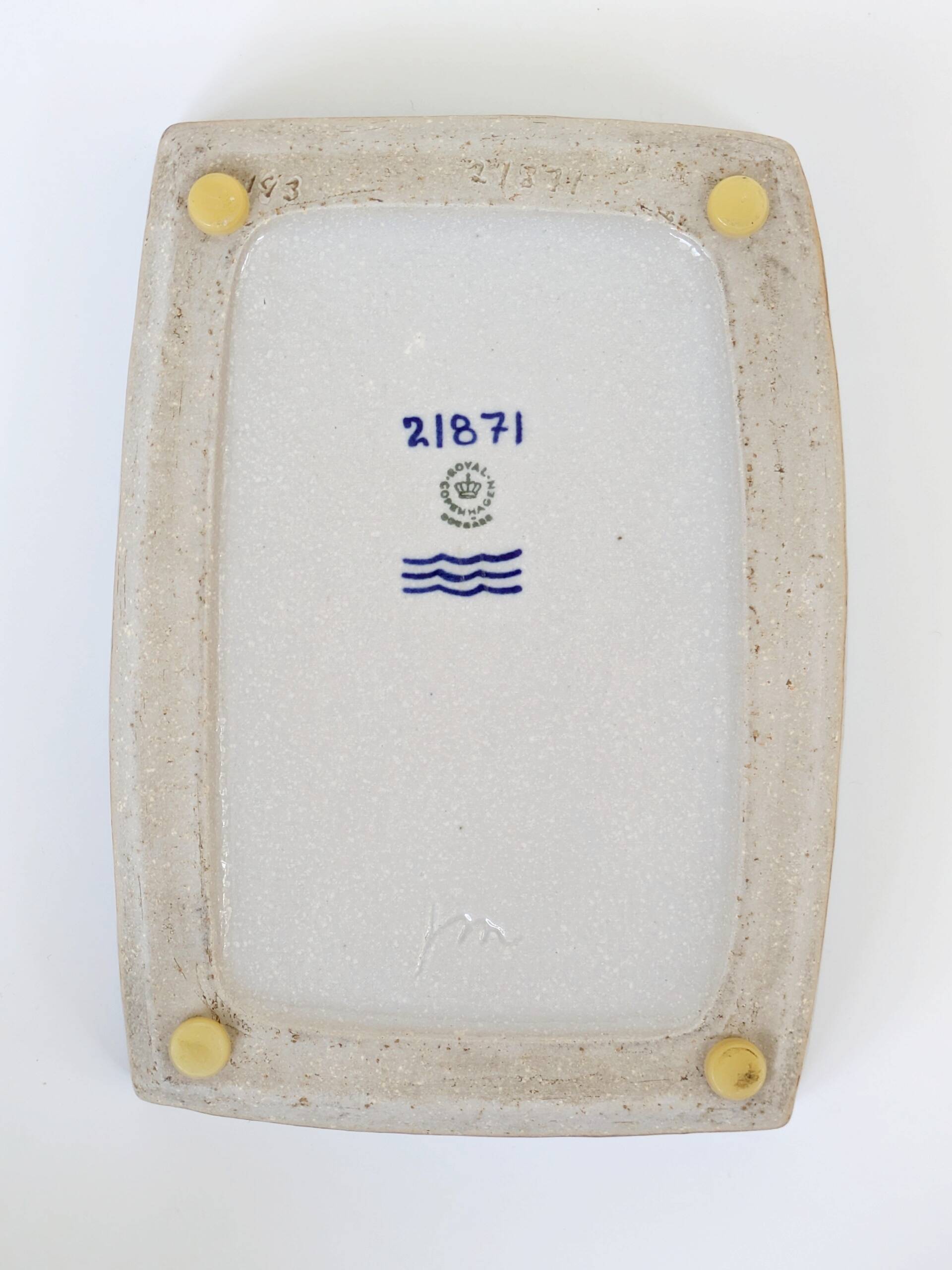 Brutalist Royal Copenhagen trinket tray by Jørgen Mogensen, 1960s