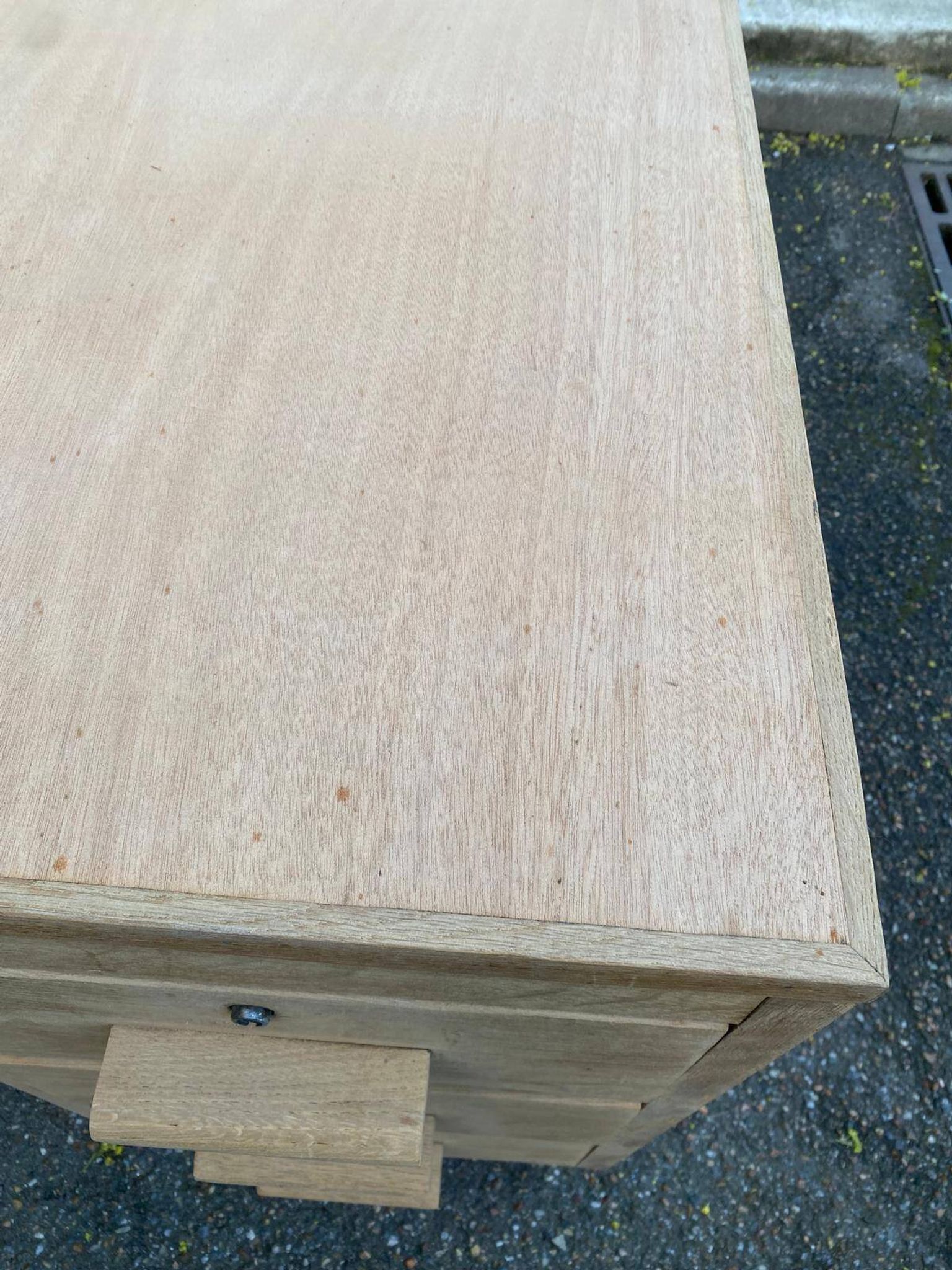 Bureau administratif extensible rénové en chêne du XIXème 130cm