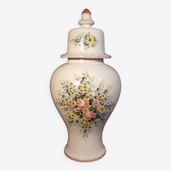 Potiche vase en céramique décor main