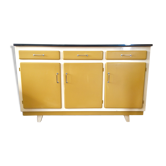 Buffet mado formica yellow mustard feet compass vintage