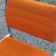 Set of 6 designer chairs from the 70s orange fabrics and chrome tubes