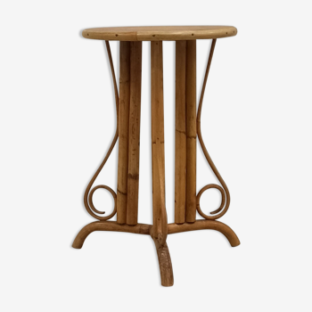 Bamboo and rattan pedestal table