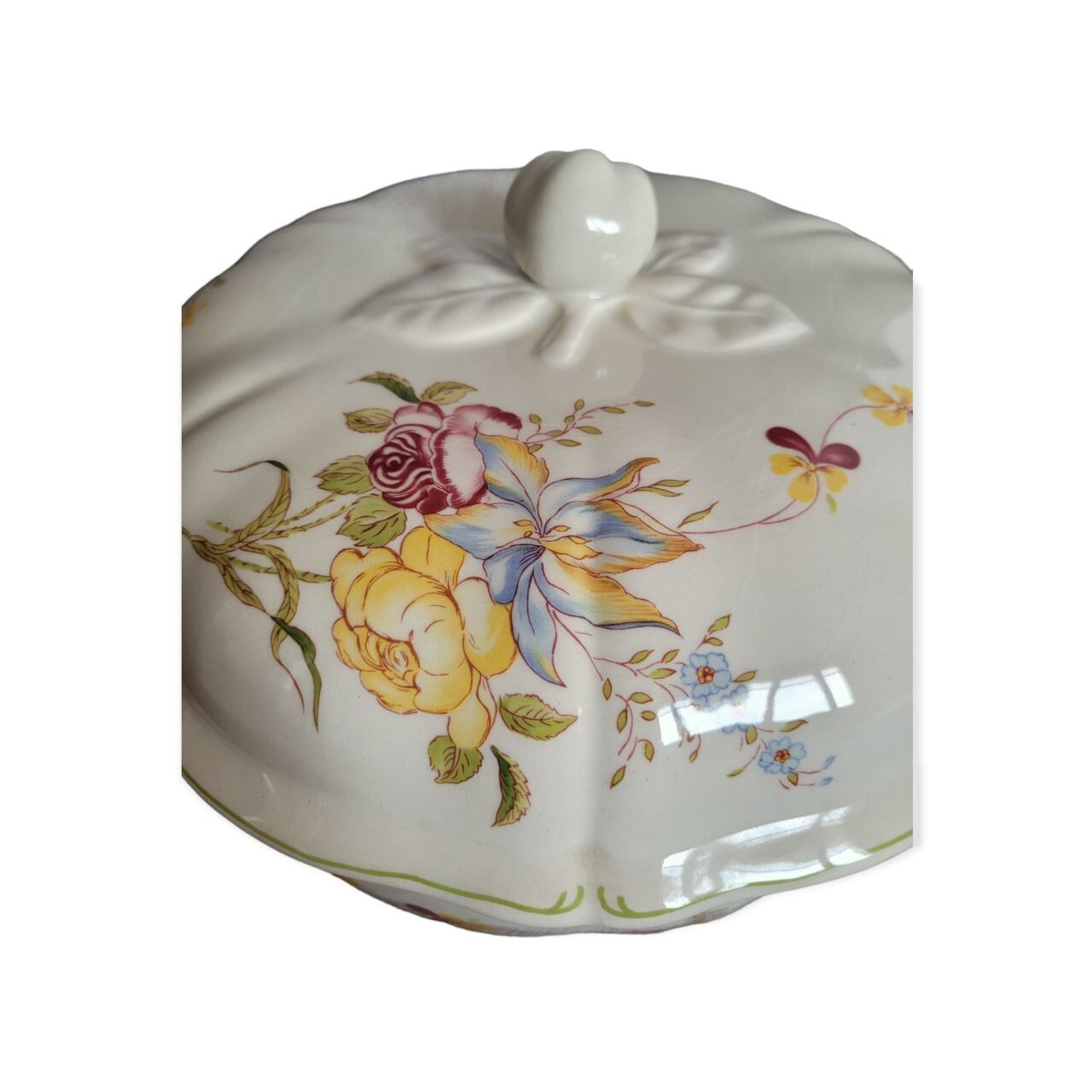 Soupière Gien, fleurs de papillon