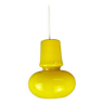 Yellow opaline glass mid century modern hanging lamp