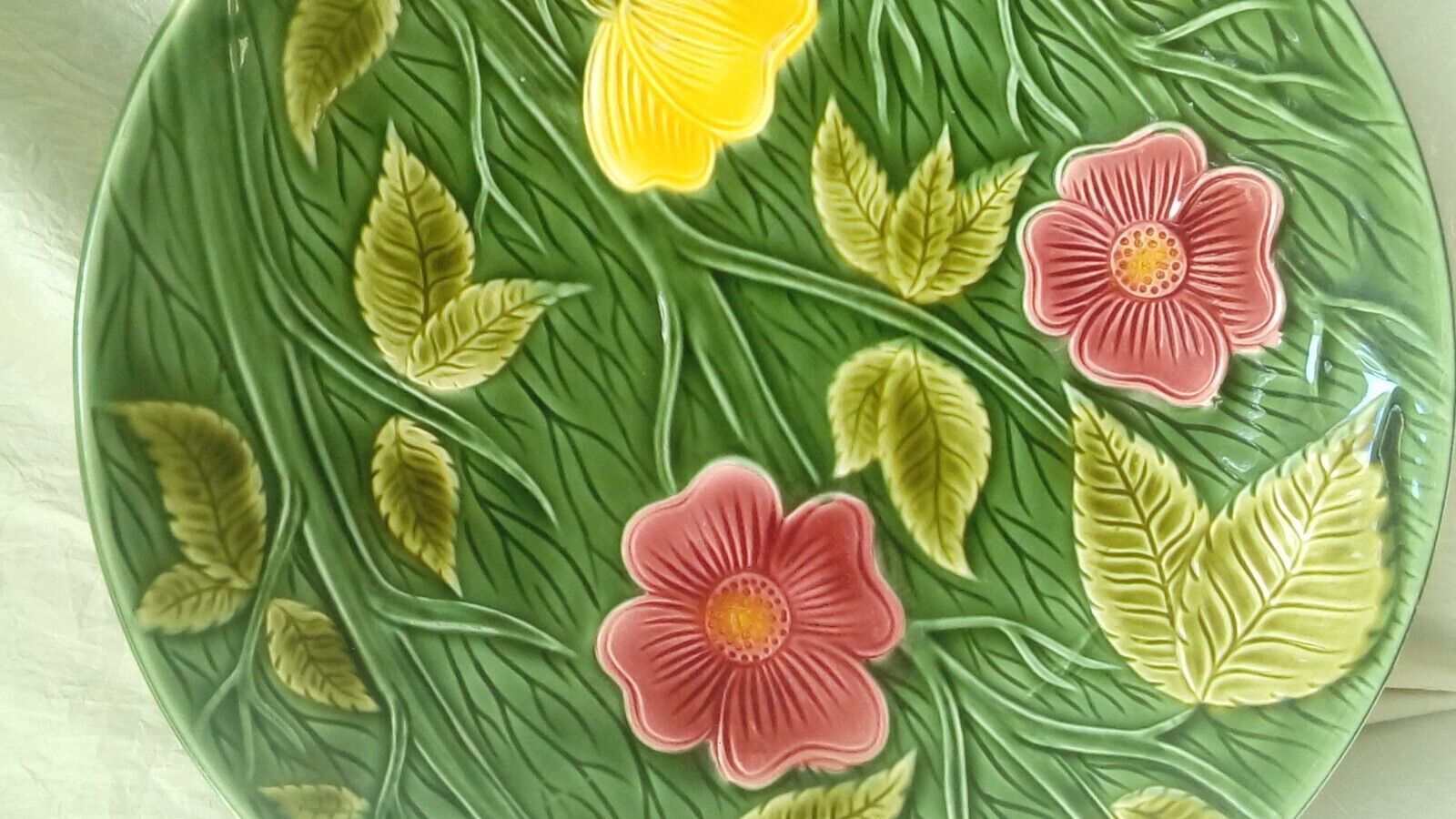 Slurry dish sarreguemines floral decor