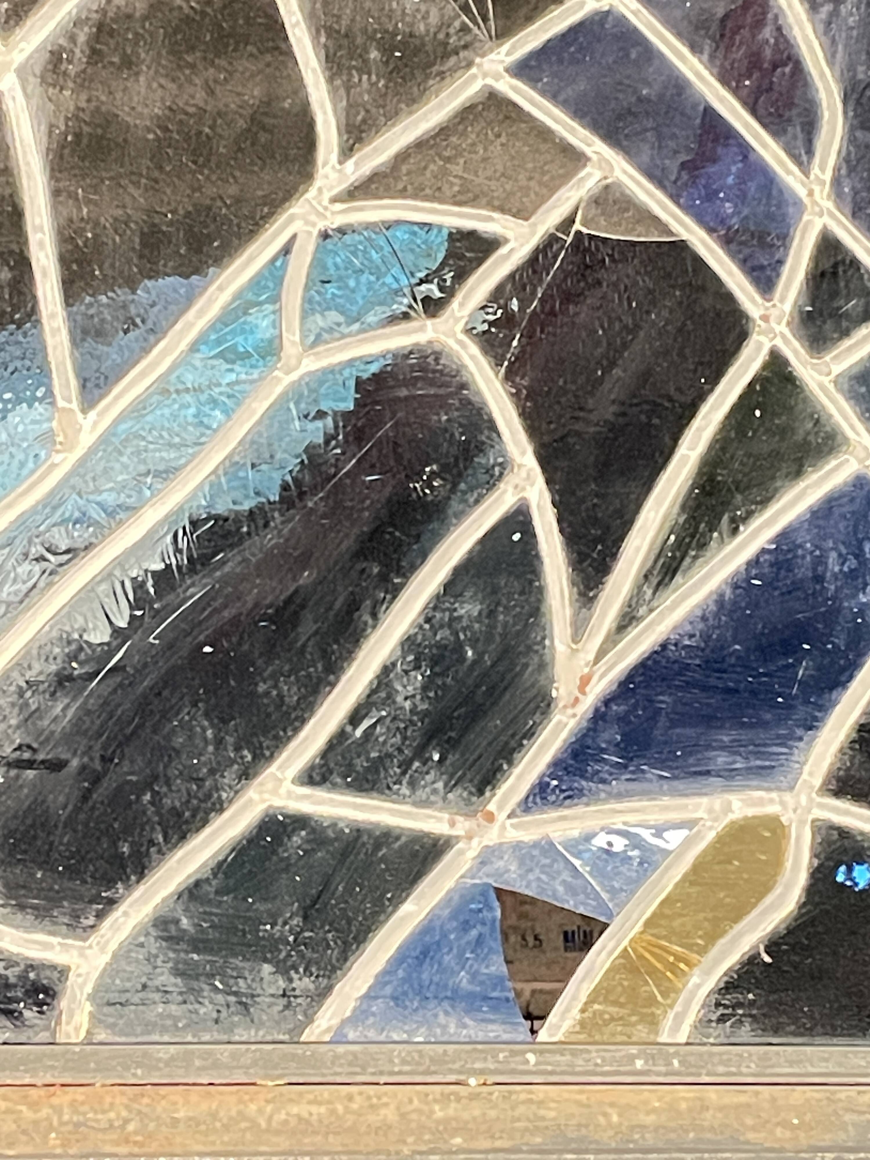 Contemporary art stained glass window by gérard hermet 280x160cm - maison lorin in char