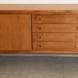 Large Danish vintage row in blond teak from the 60s