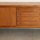 Large Danish vintage row in blond teak from the 60s
