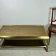 Vintage 70'S Hollywood Regency Brass and Iridescent Glass Coffee Table