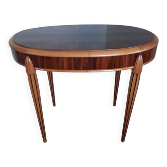 1930s Coffee Table in Blond Walnut and Rosewood