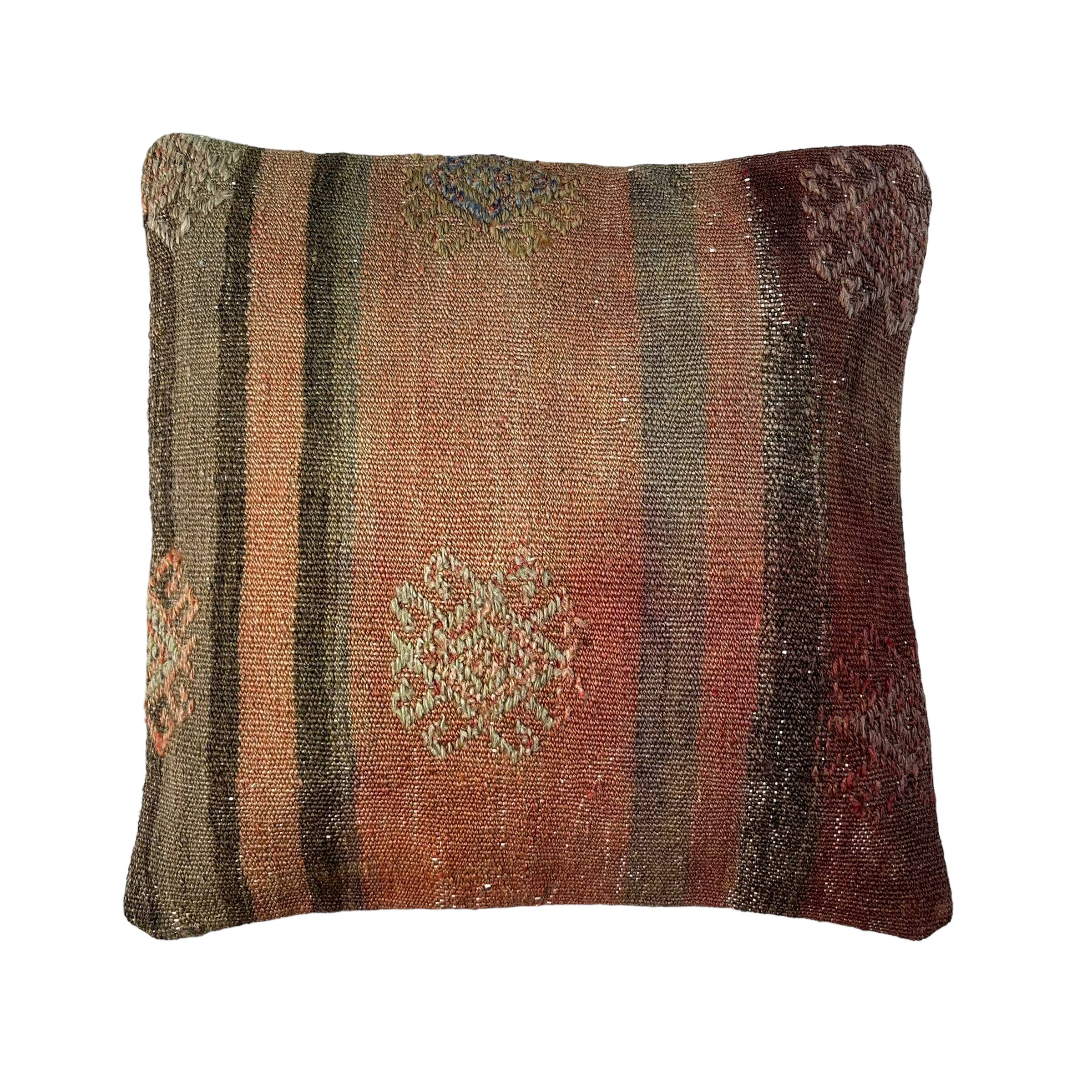 Housse de coussin kilim turc vintage, 40 x 40 cm