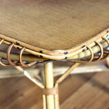 Vintage rattan coffee table 1960