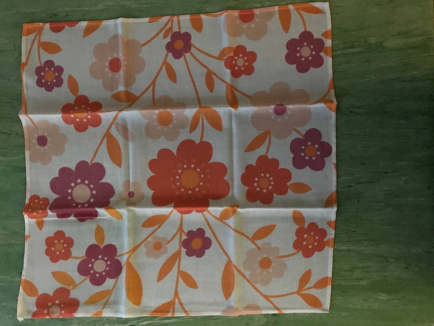 Set of vintage seventies orange napkins