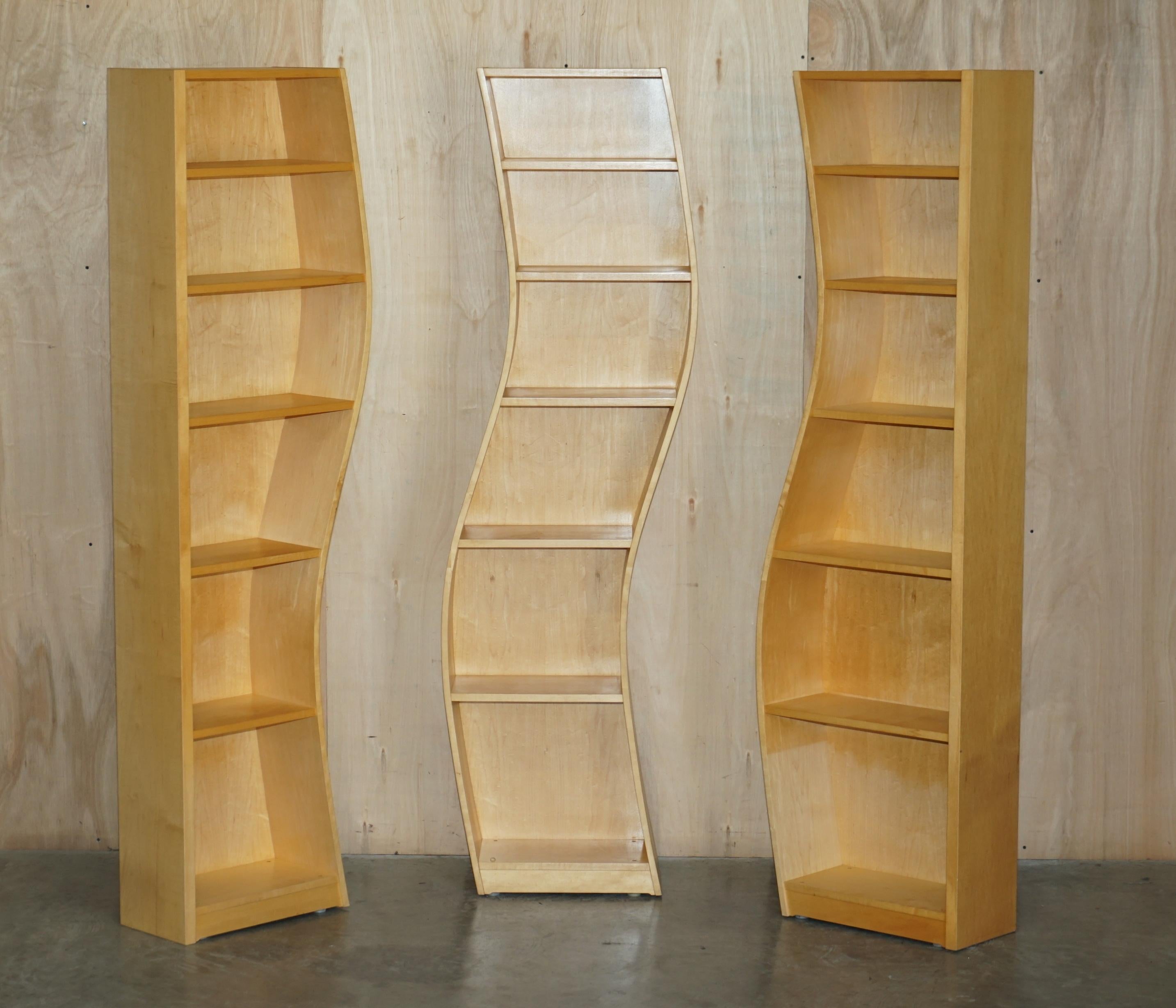Birch libraries in three curved sections