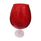 Vase en verre rouge