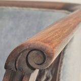 Années 1950, chaise longue danoise, état d'origine, meuble en laine bleu clair.