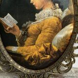 Brass frame and silk upholstery