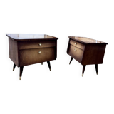 Pair of bedside tables, end of vintage sofa, old 1950