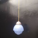 Speckled blue opaline pendant light