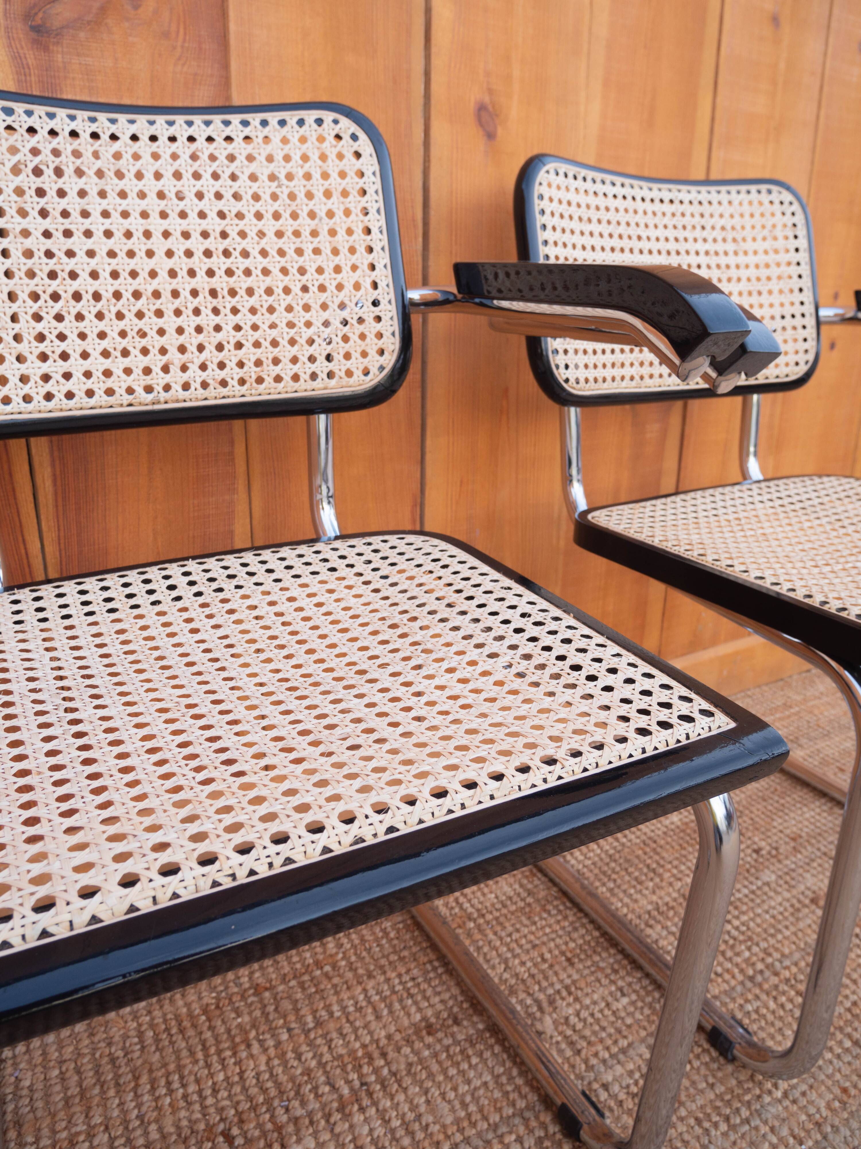 Pair of Cesca B64 armchairs by Marcel Breuer