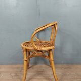 Vintage bamboo and rattan armchair