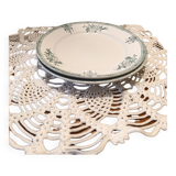 Set of 2 Sarreguemines 4003 plates with green arabesques and flowers