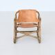 Espri safari chair in cognac leather and bamboo IKEA Sweden 1970