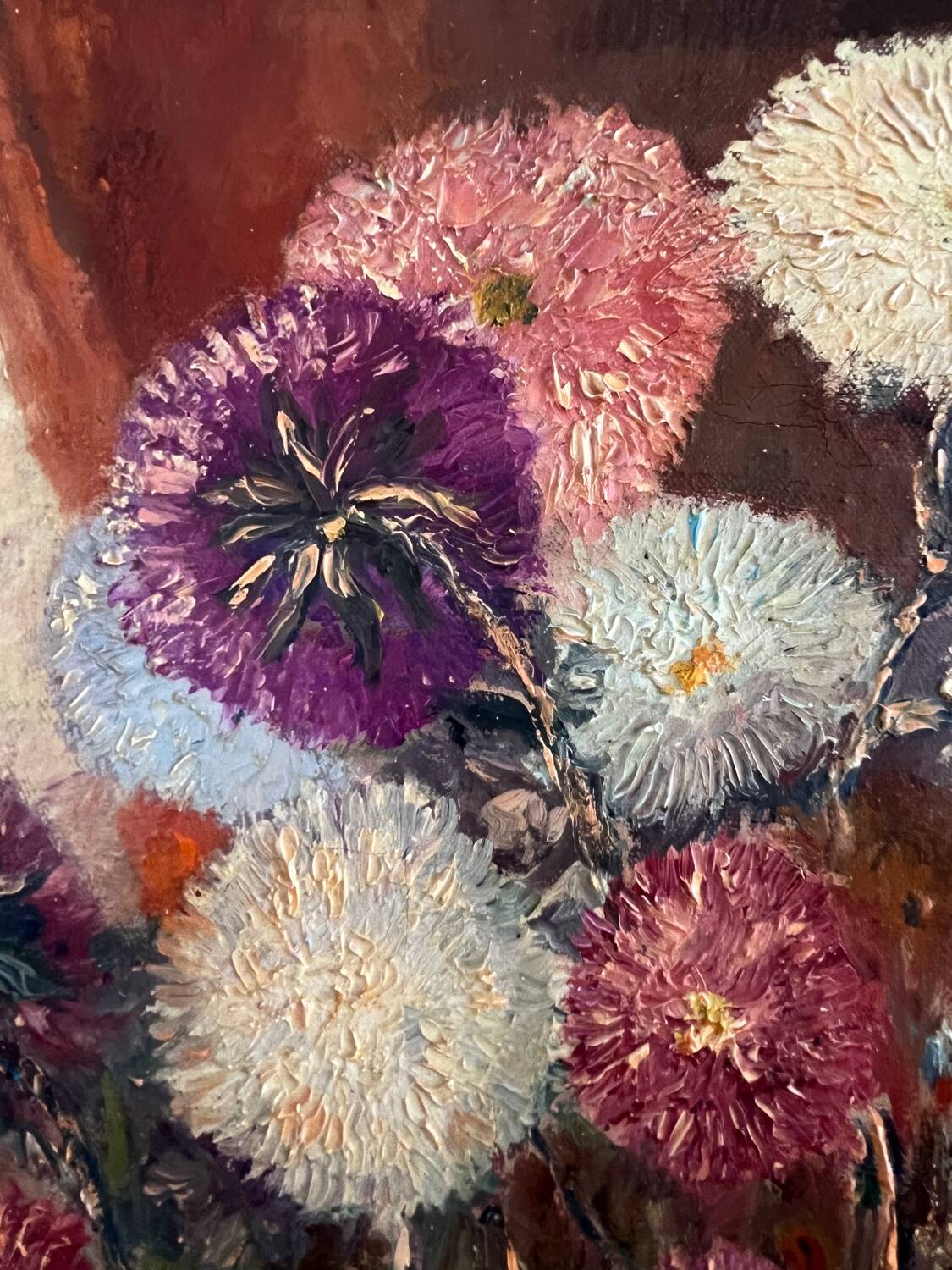 Oil painting bouquet of flowers