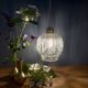 Suspension globe vintage en verre moulé transparent