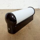 Industrial Brown Bakelite Wall Light with Milk Glass, 1950s