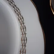 6 dessert plates in porcelain from Sologne "La Motte in good condition.