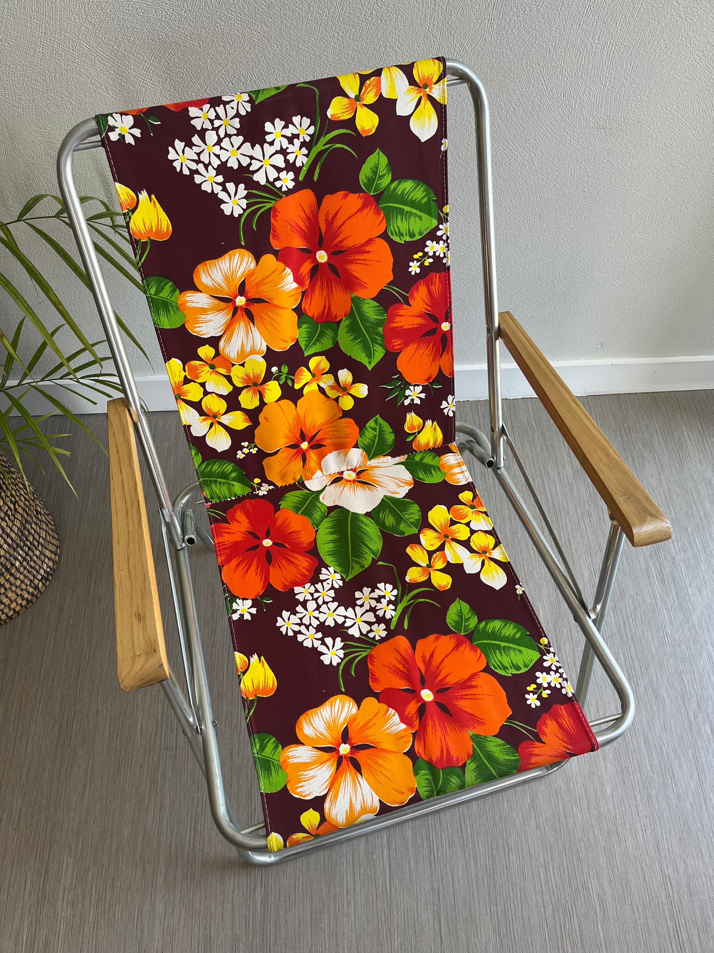 Vintage floral camping chair