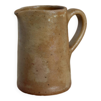 Vintage rustic speckled stoneware milk jug