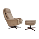 Fauteuil pivotant et son repose-pieds, laine
