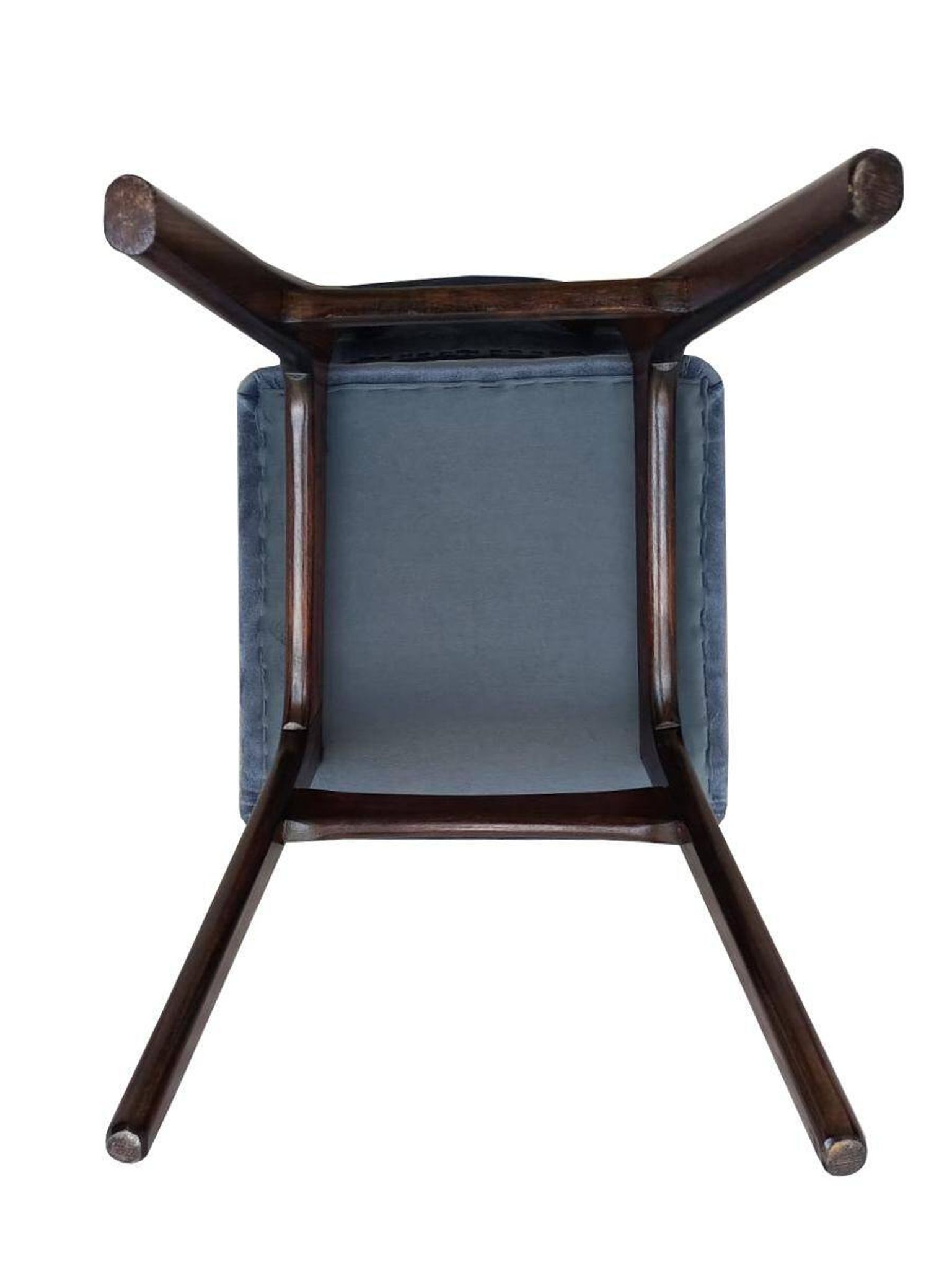 Mid-Century Butterfly Chair in navy grey fabric and walnut wood, Europe, 1960.