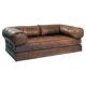 Brown Modular Leather Patchwork Sleeping Sofa Daybed, 1970s