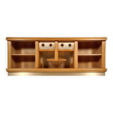 Enfilade/Credenza in oak and brushed brass, Italy, 1970