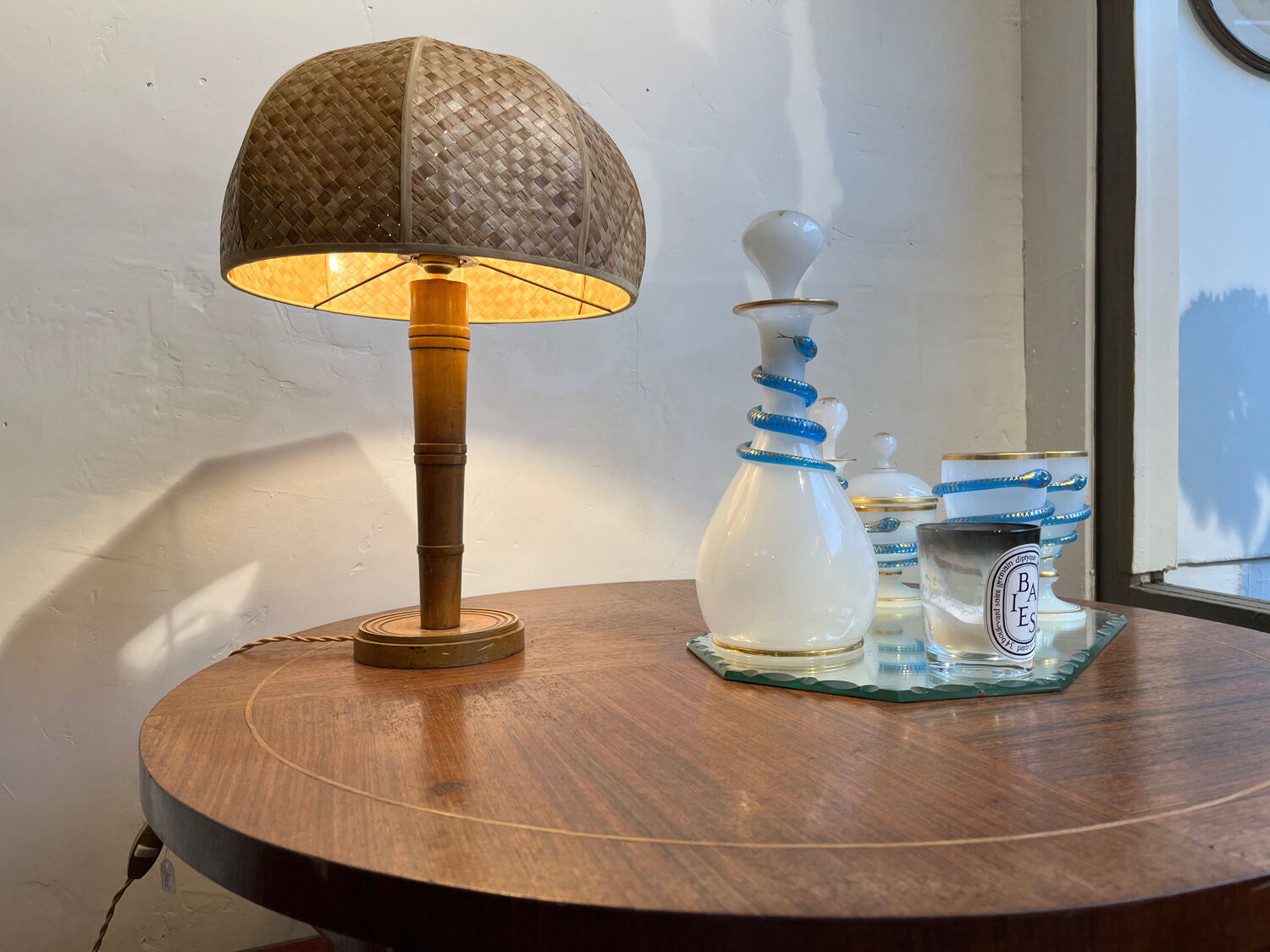 Wooden table lamp 1950