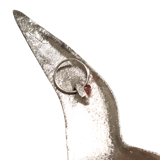 Set of 3 chrome gull birds, 15 - 20 -25 cm