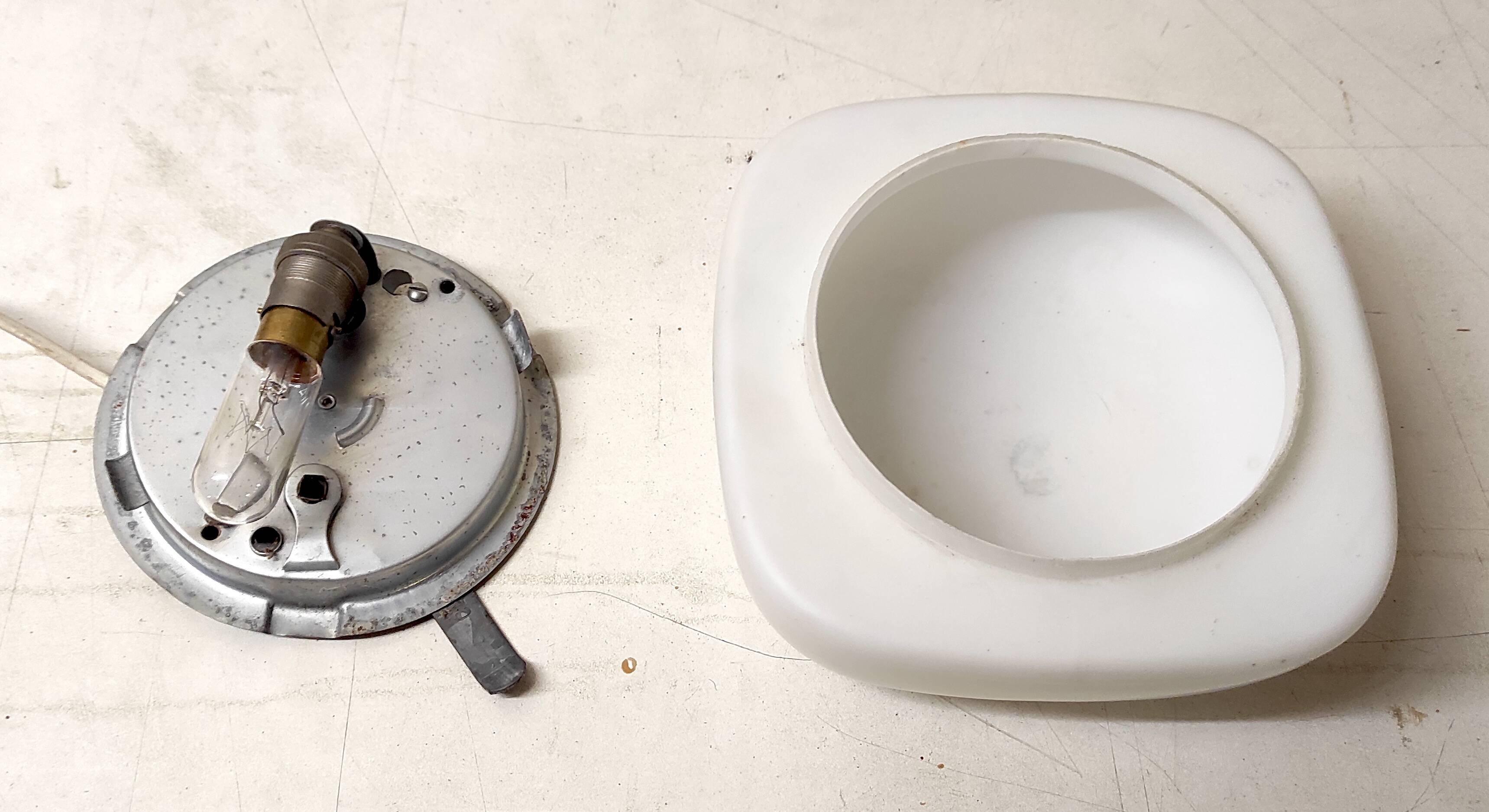 Opaline glass ceiling or wall light - mid-20th century