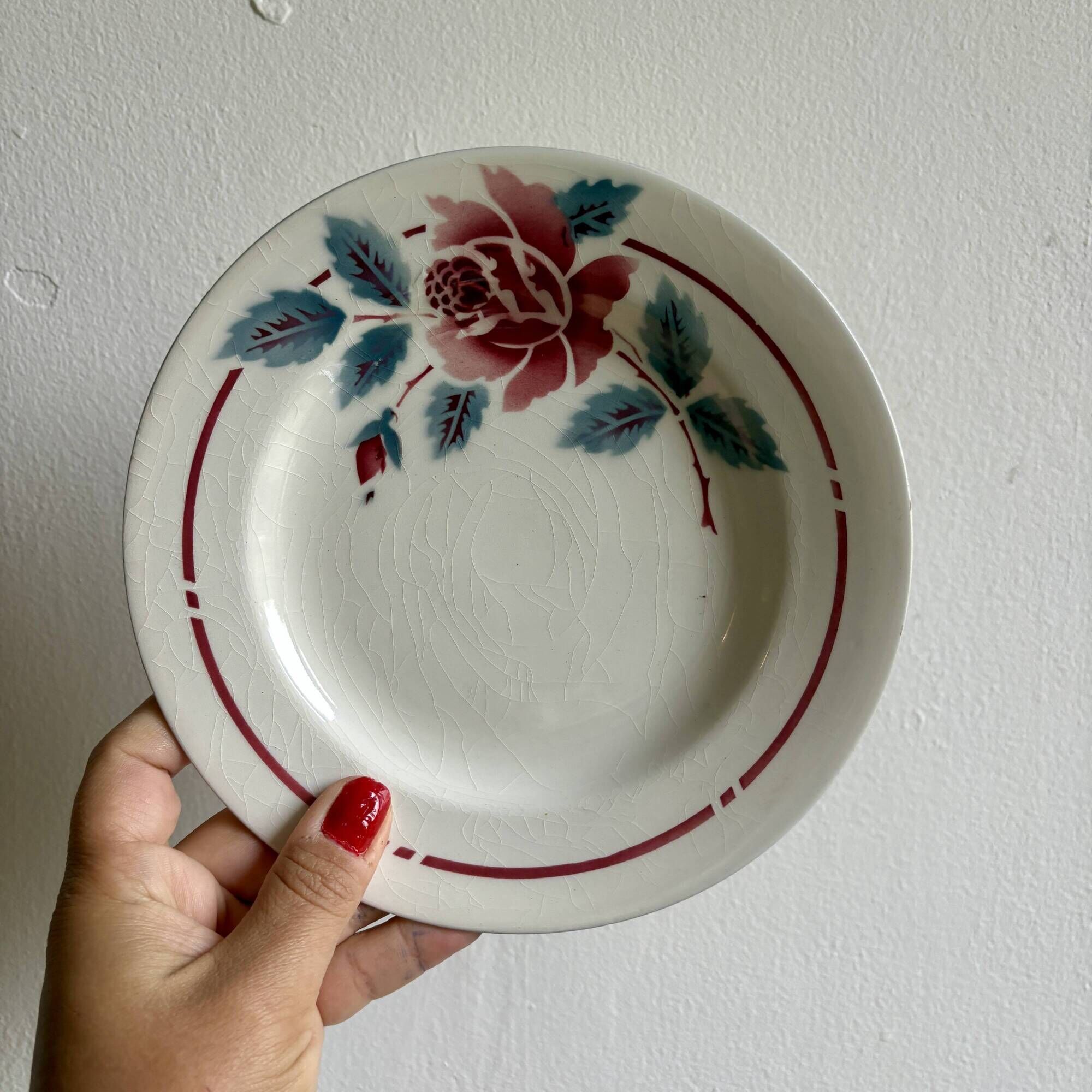 Set of 6 vintage dessert plates Model Nice by Moulin des Loups