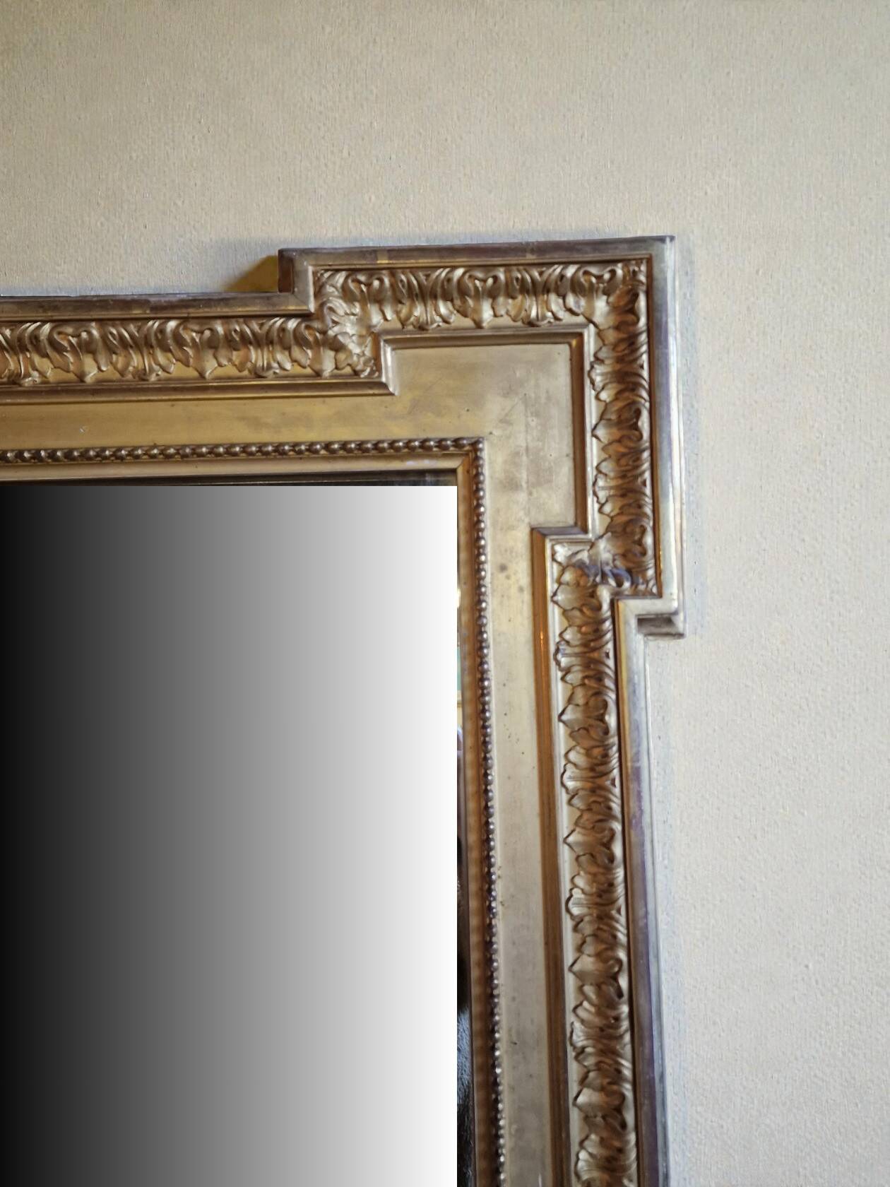 Very large XXL gilded mirror in the Louis XVI style
