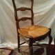 4 x chaises provençal en bois sculpté et paille