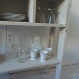 Vintage craft console furniture in pitch pine sublimated in a linen shade.